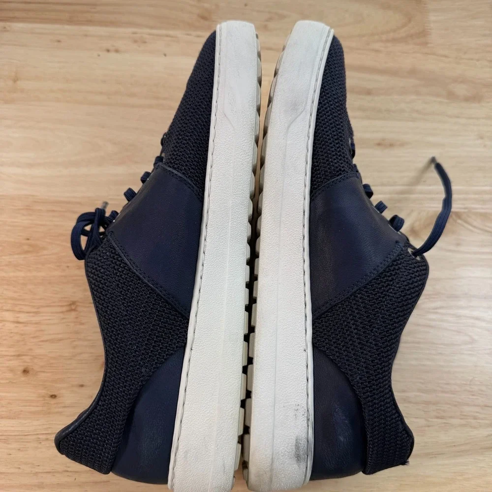 Salvatore Ferragamo Athletic Sneakers‎ Men's Navy Knit Lace-Up Trainers - 6 Wide